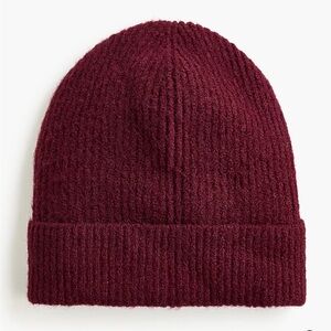 J. Crew Burgundy Berry knit ribbed beanie. NWT.